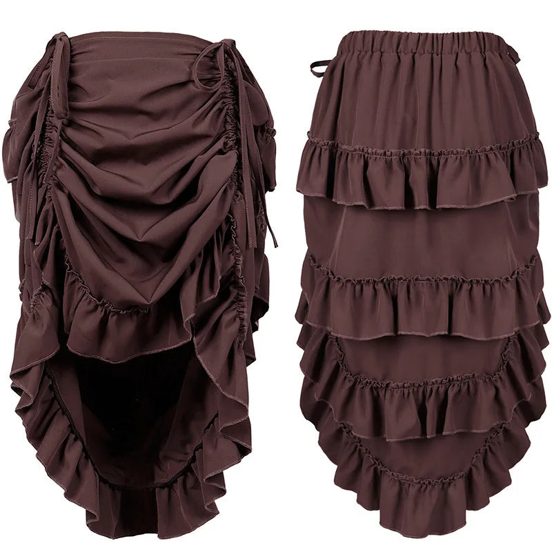 European and American Retro-Style Women's Red Fitted Midi Skirt—Perfect for Parties, Dancing, or Cosplay. 2026-2027