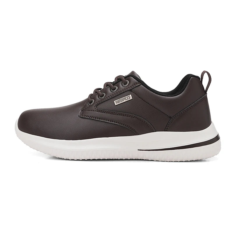 Men Sports Shoes New Leather Street Running Anti Slip Thick Soled Fitness Shoes Light Soft Youth Jogging Casual Shoes for Men