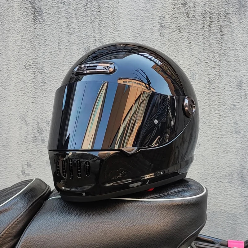 2025 Latest Motorcycle Full Face Retro Helmet for Men and Women Cruise Motorcycle Cafe Full Face Helmet ORZ-811