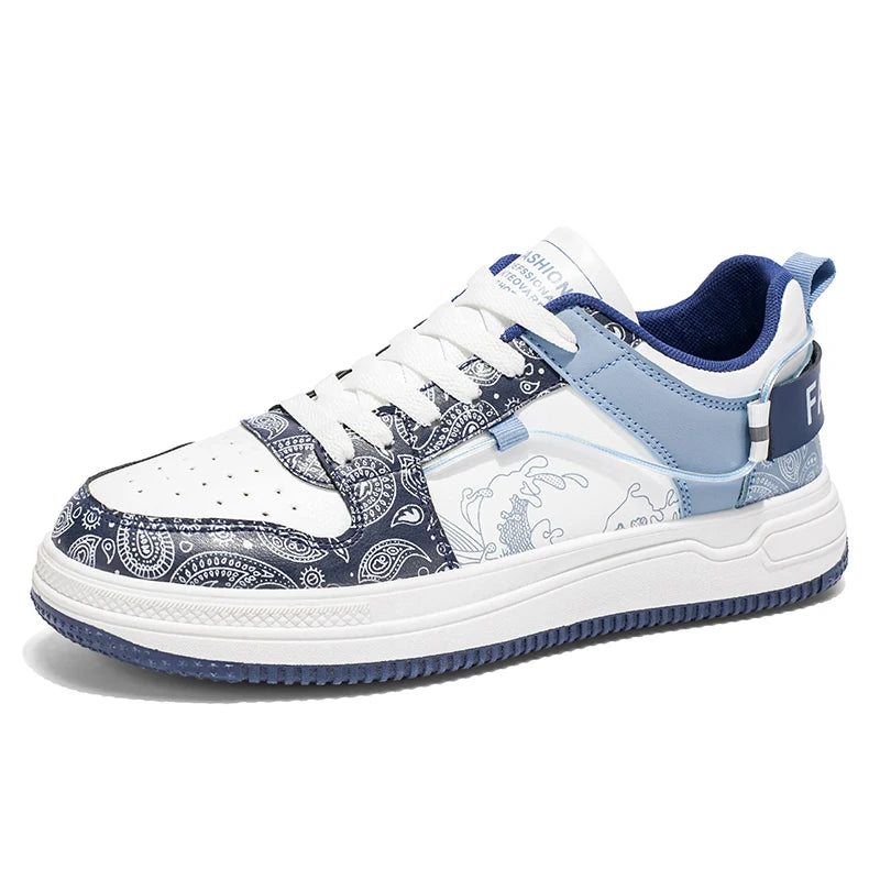 Men's flat casual shoes four seasons breathable light soft-sole anti-slip comfort fashion students outdoor walking board shoes