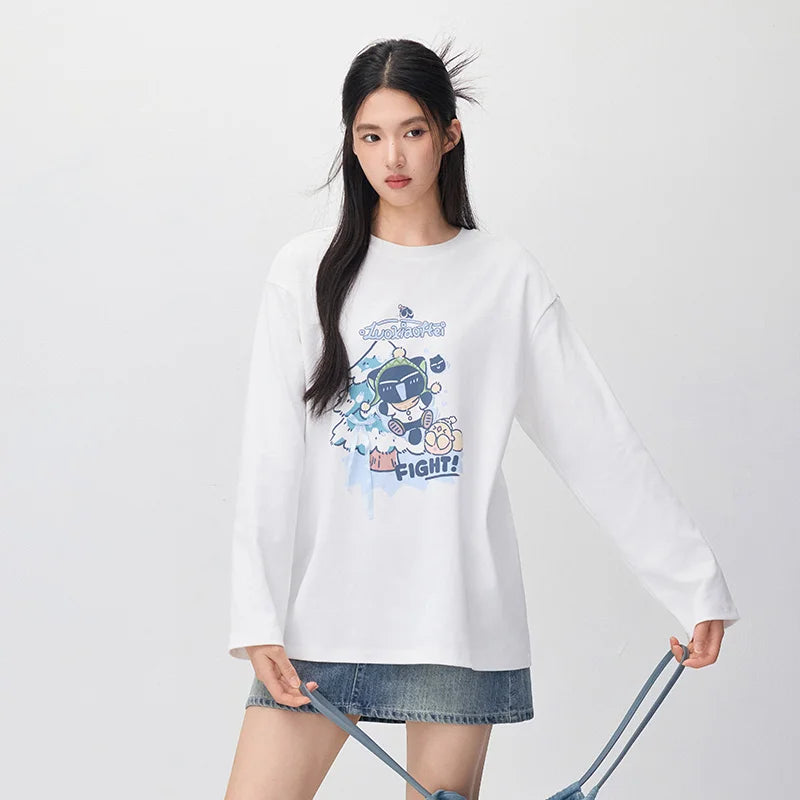 Semir Women Knit Tshirt Mid Length Loose Fit Drawstring 2026 New Winter Daily Wear Urban Casual Style Cold Weather Layering
