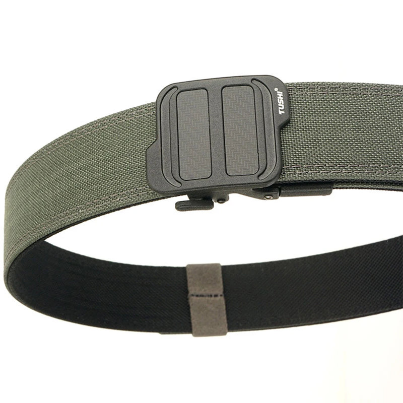 TUSHI 3.8cm Military Tactical Belt for Men Metal Automatic Buckle Thick Nylon Outdoor Hunting IPSC Gun Belt Casual Girdle Male