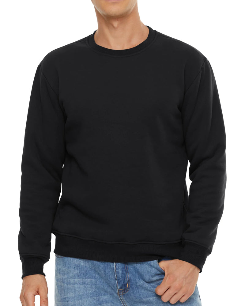TACVASEN Men's Winter Fleece Pullover Sweatshirt, Long Sleeve Crew Neck, Warm Lambswool Lining, Thick Underwear