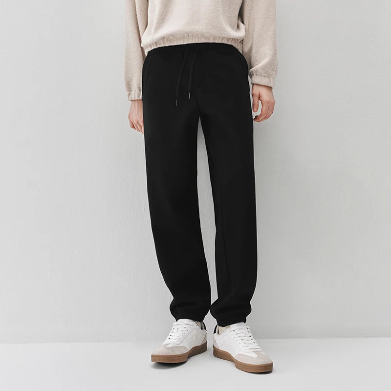 Semir Men Casual Pants Fleece Lined Loose Fit Tapered Leg Commuter Style Versatile 2026 New Winter Daily Wear Everyday Wardrobe