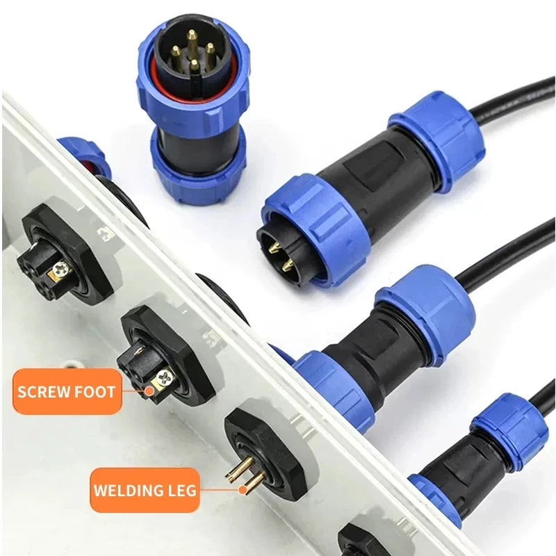 ឧបករណ៍ភ្ជាប់អាកាសចរណ៍ SP13 SP16 SP17 SP20 SP21 ឌុយ និងរន្ធរាងជារង្វង់ការពារទឹកជ្រាប 2–12 ម្ជុល IP68 សម្រាប់ LED ដ្រូន ឧស្សាហកម្ម