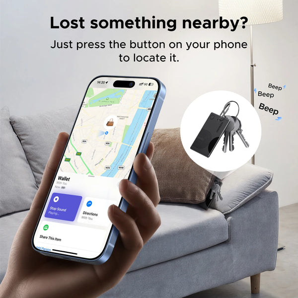 UGREEN Finder Slim 2 Global Tracker for Apple Find My, Official Certification, 7-Year Battery, Non-Rechargeable,Smart Tag