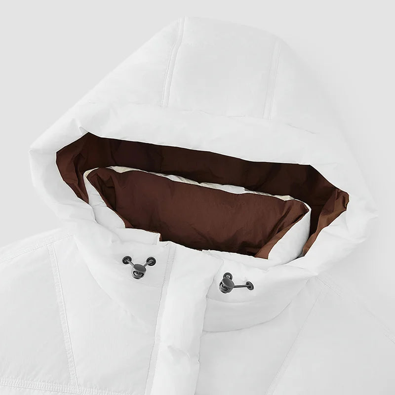 Semir Women Down Jacket 90 Percent Down Fill Layered Look Color Block Hooded Design Loose Fit Puffer Shape 2026 Winter