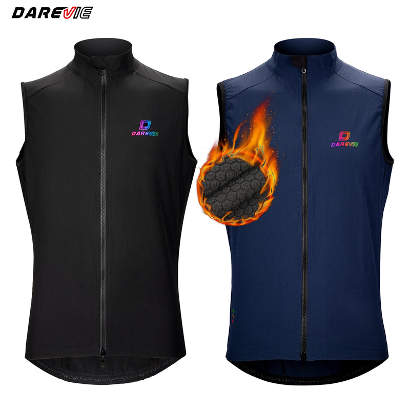 អាវកាក់ជិះកង់ DAREVIE ការពារកម្ដៅរដូវរងា មានខ្សែរ៉ូតពីរផ្លូវ ការពារទឹក និងការពារខ្យល់ មានហោប៉ៅខ្សែរ៉ូតខាងក្រោយ សម្រាប់បុរស និងស្ត្រី ឥន្ទធនូ