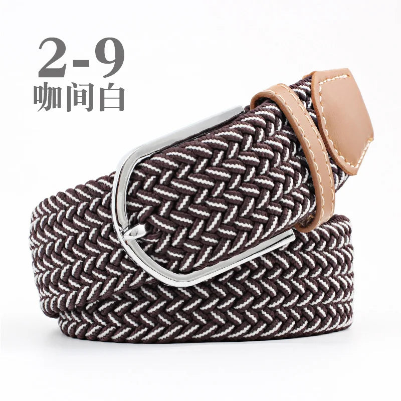 105cm Stretch Woven Belt, Unisex Canvas Belts Fashion Casual Student Belt Women Cinturon Male Waistband.