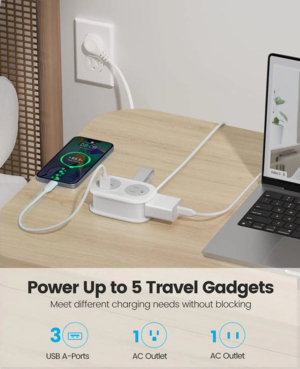 ORICO Electrical Power Strip 2 AC Outlets 2 USB Port 1 Type C Multitap Socket Extension Cord Fast Charging Network Filter Travel
