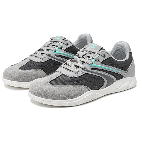 HOBIBEAR Barefoot Wide Width Shoes Unisex Artificial Leather Minimalist Sneakers Lace-Up Retro Walking Shoes for Women Men