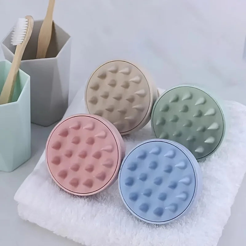 Multicolored Soft Wheat Straw Scalp Massage Brush - Perfect for Hair Cleansing, Exfoliation & Head Scrubbing，Scalp massage brush