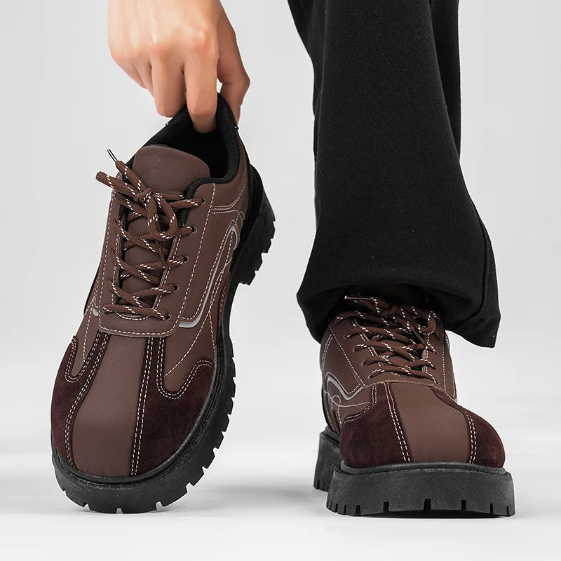 Men's Thick sole big head casual shoes four season breathable light soft-sole anti-slip outdoor walking shoes comfort board shoe