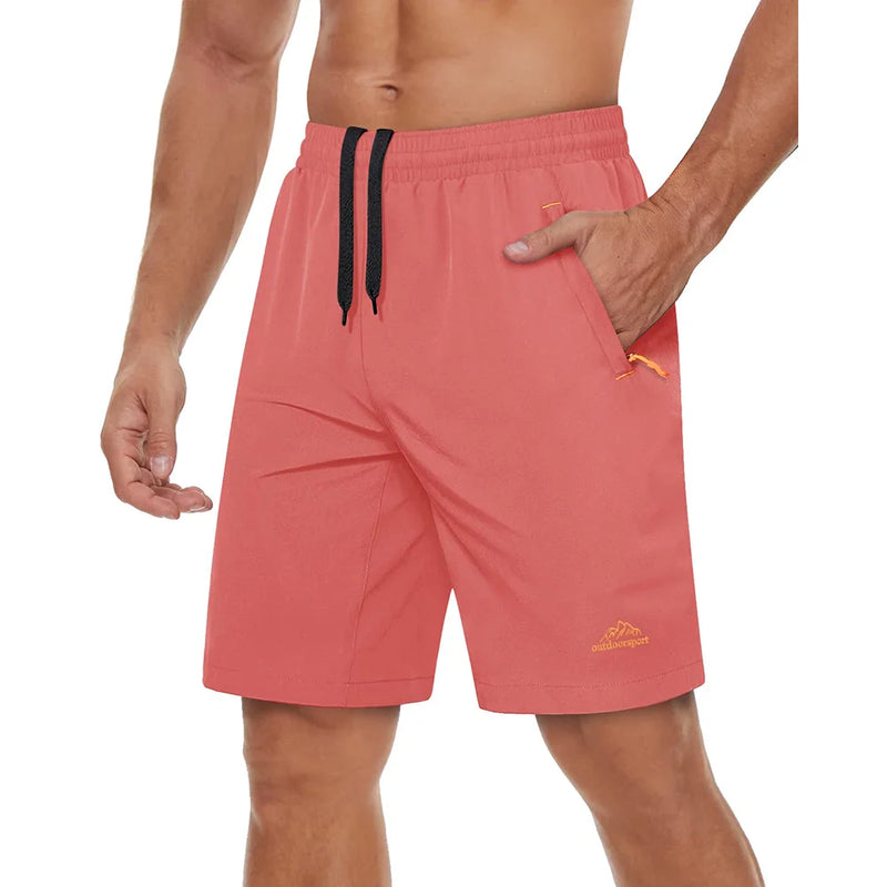 TACVASEN Quick Dry Athletic Running Shorts with Zipper Pockets Men's Summer Shorts for Gym Training Workout Hiking Casual Shorts