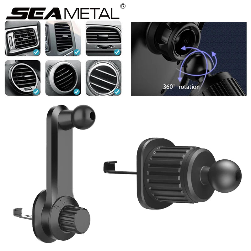 SEAMETAL 17mm Universal Ball Head Car Phone Holder Hook Auto Air Outlet Vent Base Gadget Cellphone Support for Car Accessories
