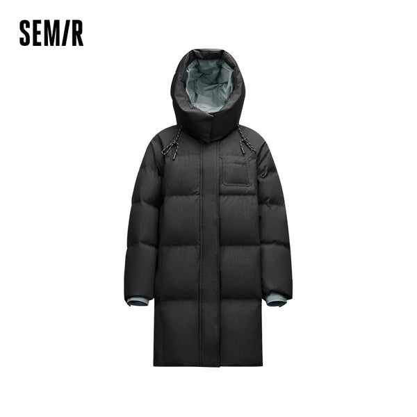 អាវក្រៅ Semir សម្រាប់នារី ប្រវែងវែង 90 ភាគរយ ធ្វើពីរោមចៀម ប្លុកពណ៌ រចនាប័ទ្មផ្លូវ ដែលអាចប្រើប្រាស់បានច្រើនយ៉ាង រដូវរងាថ្មី 2026 សម្រាប់ពាក់ប្រចាំថ្ងៃ