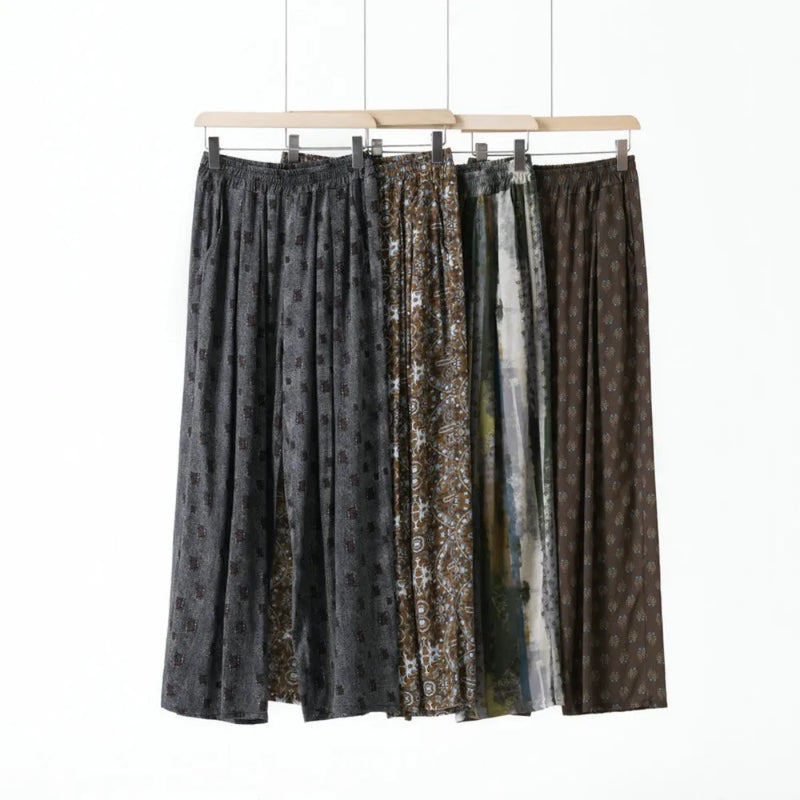 New Women's Sleeping Pants Viscose Floral Printed Thin Spring Summer Home Pants Loungewear Homewear Loose Trousers Sleepwear