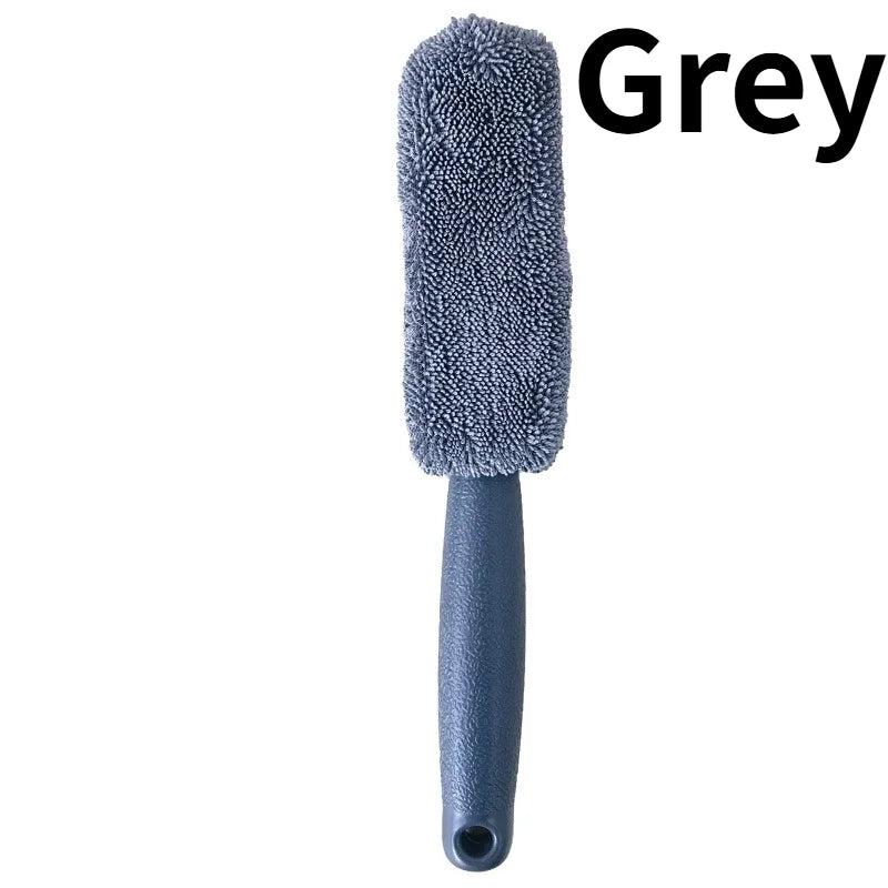 1pc Microfiber Car Tire Brush With Long Handle, Car Wheel Hub Brush,Car Maintenance, Cleaning Supplies.for Cars, motorcycles.