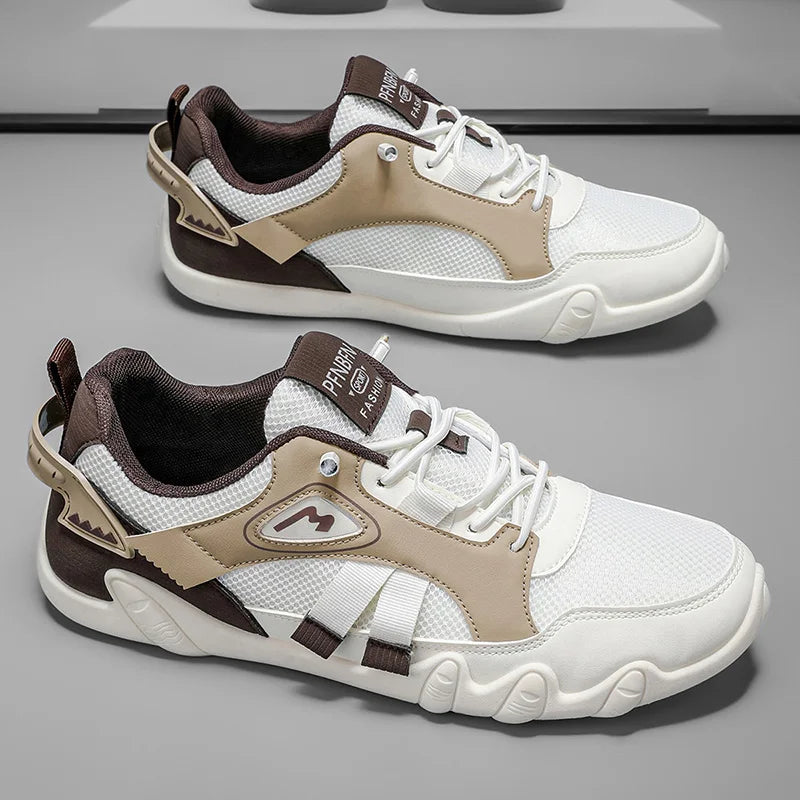 Men's flat casual shoes four seasons fashion soft-sole anti-slip comfort outdoor walking breathable light running sports shoes