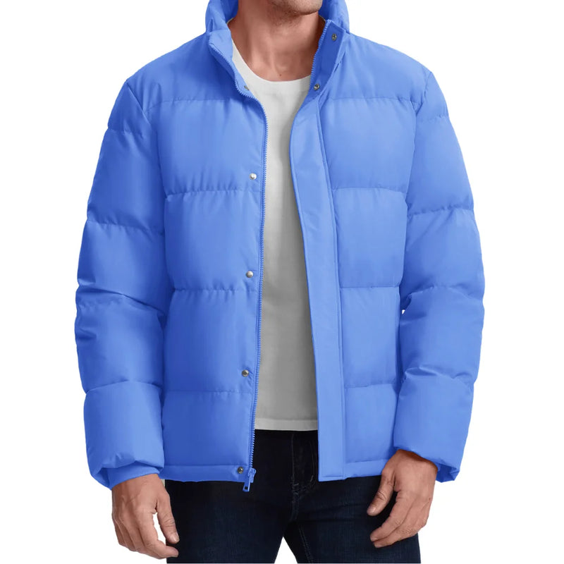 TACVASEN Winter Down Jackets Mens Stand Collar Quilted Jackets Water Resistant Lightweight Puffer Jacket Windbreaker Coats Male
