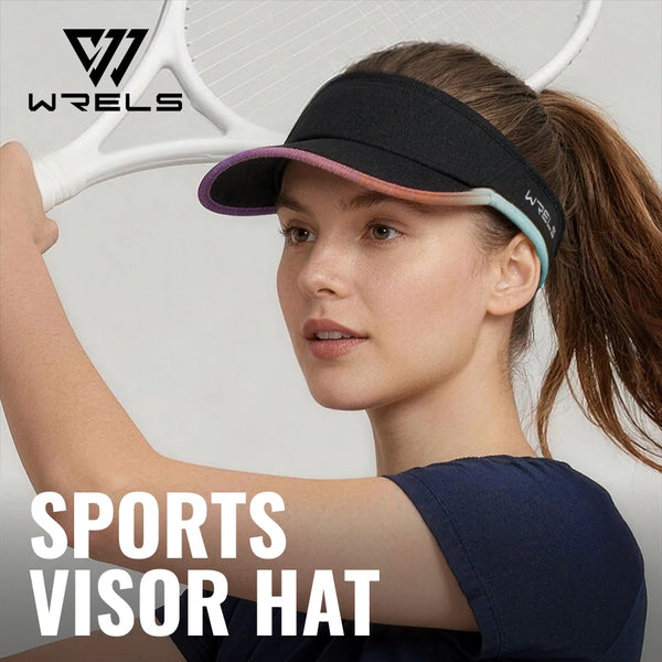 WRELS Sun Visor Hat Summer Breathable UV Protection Running Empty Top Hat Outdoor Sports Quickly Dry Cool Tennis Sun Cap