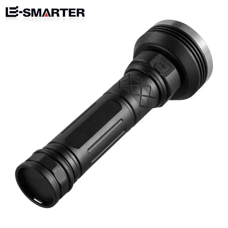 ពិល LED ថាមពលខ្ពស់ ពិលភ្លឺខ្លាំង ពិលចម្ងាយឆ្ងាយ អាចសាកបានដោយ USB ចង្កៀងដៃយុទ្ធសាស្ត្រដ៏មានអានុភាព ចង្កៀងបោះតង់
