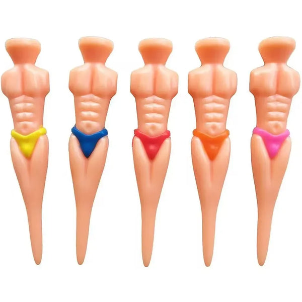 Golf Tees 10pcs Random Color Muscle Male Bikini Model Fitness Creative Tee GKS002