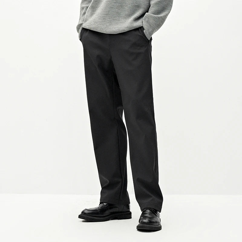 Semir Men Casual Pants Water Repellent Commuter Style Versatile Straight Leg Solid Color Fleece Lined 2026 New Comfort Fit
