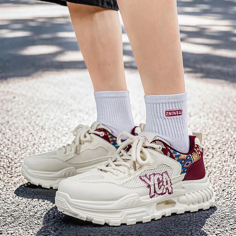 Men's platform casual shoes four season breathable light soft-sole non-slip comfort walking shoes fashion Joker outdoor sneakers