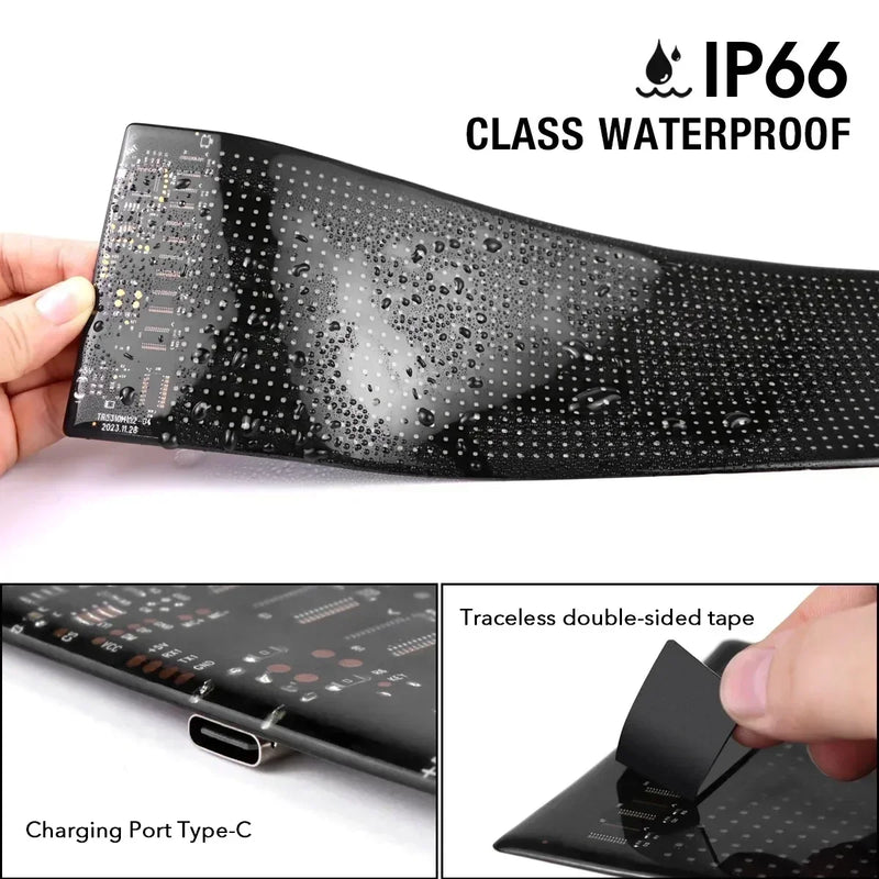 LED Matrix Pixel Screen App Bluetooth Control Flexible Display Screen DIY Programmable USB Plug-in Car Stores Hotels Bars Party