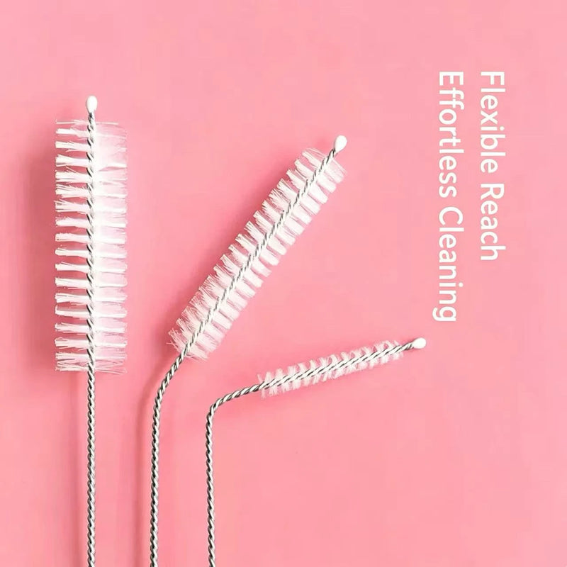 Stainless Steel Bendable Bottle Straw Cleaning Brush Cup Lid Nipple Brush Water Cup Spout Small Brush Soft Bristle Straw Brush