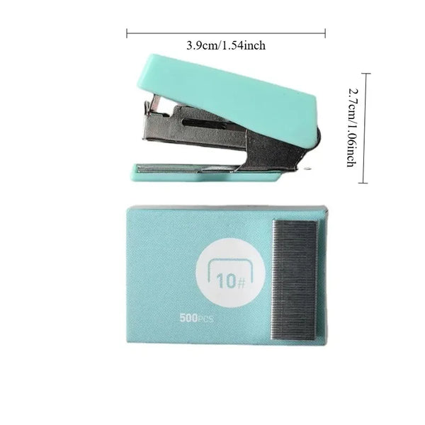 1PC Mini Stapler for Paper File Metal Stapler Set with 500pcs 10# Staples Cute Stationerys Kits School Office Binding Supplies
