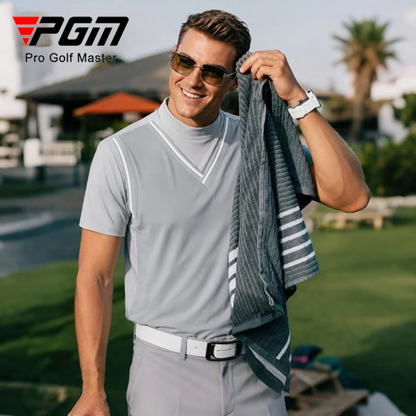 PGM Golf Men's Short sleeved Summer Splicing T-shirt Sports Top YF928
