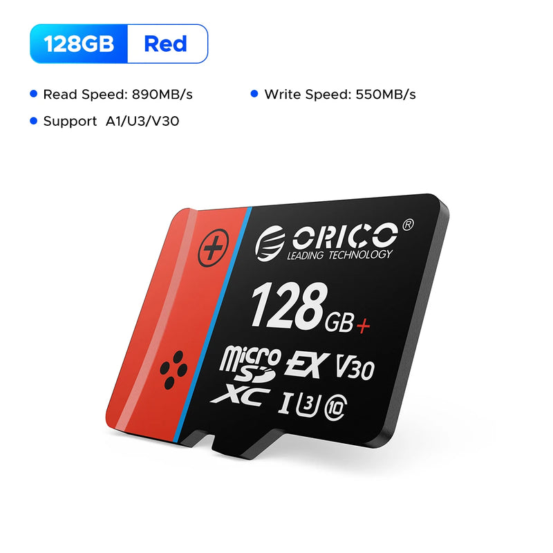 ORICO MicroSD Express Card UHS-I, C10, U3, V30, Full HD, 4K, Up to 890 Memory Card for Nintendo-Switch 2 Steam Deck Gaming