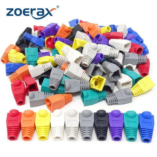 ZoeRax 100 Pack RJ45 CAT6 CAT6E CAT5 CAT5E Ethernet Network Cable Strain Relief Boots Cable Connector Plug Cover (OD 6.0mm)
