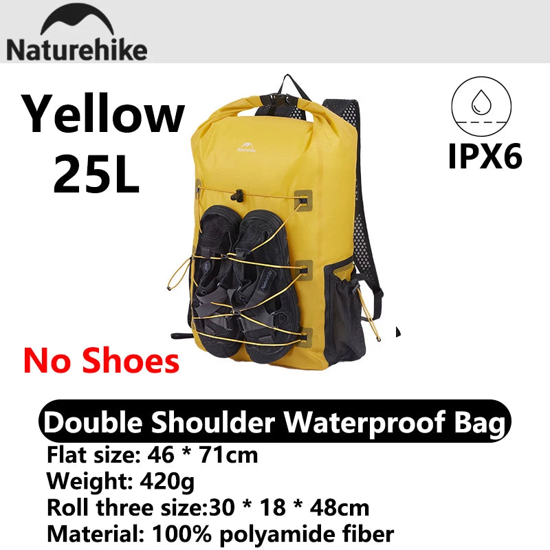 Naturehike 2026 Far Mountain 18/25L Lightweight IPX6 Waterproof Bag Outdoor Portable Breathable Camping Water Sports Backpack