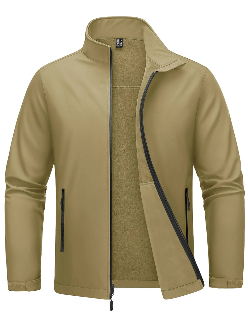 TACVASEN Men's Softshell Fleece Lined Waterproof Jacket Winter Thermal Trekking Waterproof Rain Coat For Outdoor Hiking Jackets