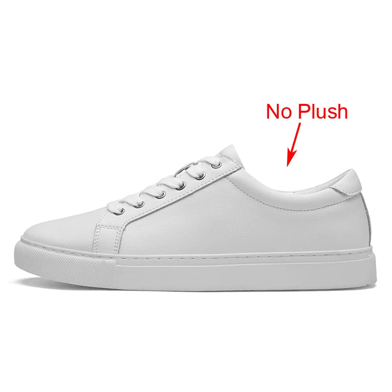 Mens Plus Big Size 48 49 50 Pure White Shoes Men Fashion Flat Shoes Leather Casual Shoes Comfortable