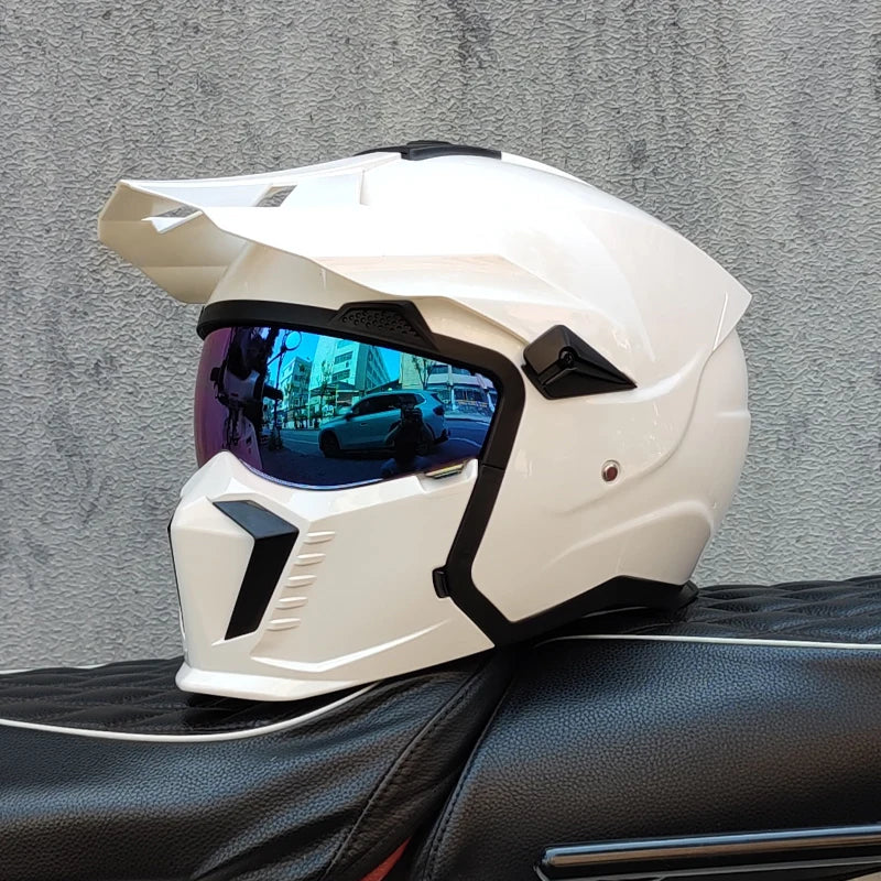 ORZ Street Fighter Motorcycle Helmet Detachable Combination Retro Helmet ECE DOT Certification Full face Cascos para moto
