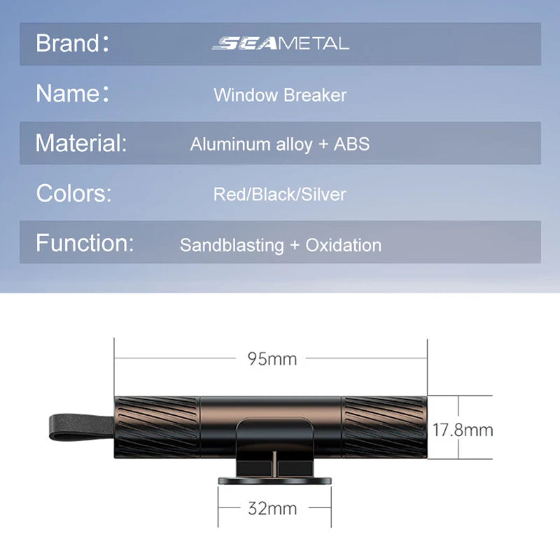 SEAMETAL 2-in-1 Mini Car Safety Hammer Multifunctional Car Glass Window Breaker Escape Rescue Tool With Seat Belt Cutting Tool
