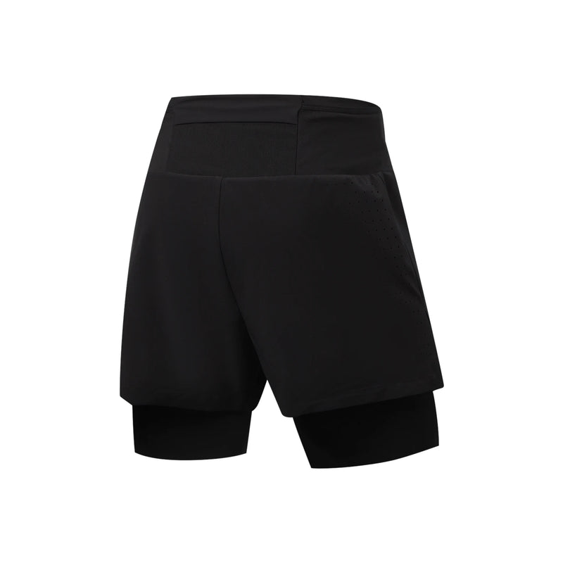 ខោរត់បុរស Li-Ning 2 IN 1 LN DRY 88% Polyester 12% Elastane ការពារកម្តៅថ្ងៃ ចង្កេះអាចលៃតម្រូវបាន ខោ Lining Sport AKSW303