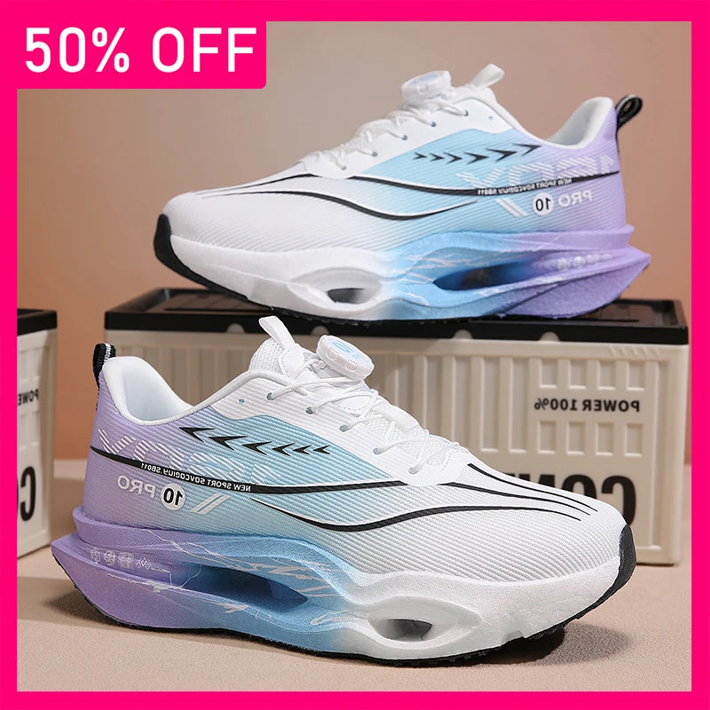 Men Sports Shoes New Hollow Soft Sole Rebound Shock-absorbing Training Shoes Marathon Light Breathable Running Shoes for Women