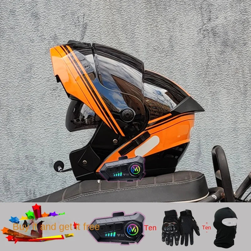 Motorcycle Bluetooth Helmet High Quality Flip Helmet Abs Full Face Motorcycle Helmet Racing Helmet Dot Approved