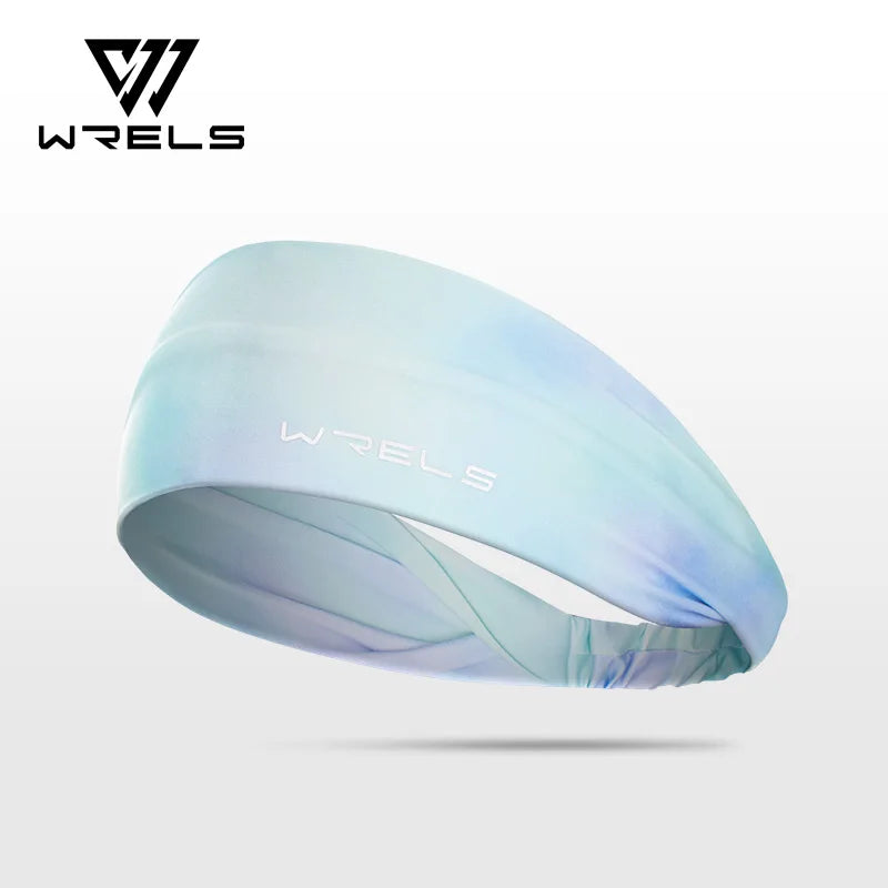 WRELS Sports Sweatband Headband for Men Women Moisture Wicking Workout Non Slip Elastic Hairband Running Cycling Head Wrap