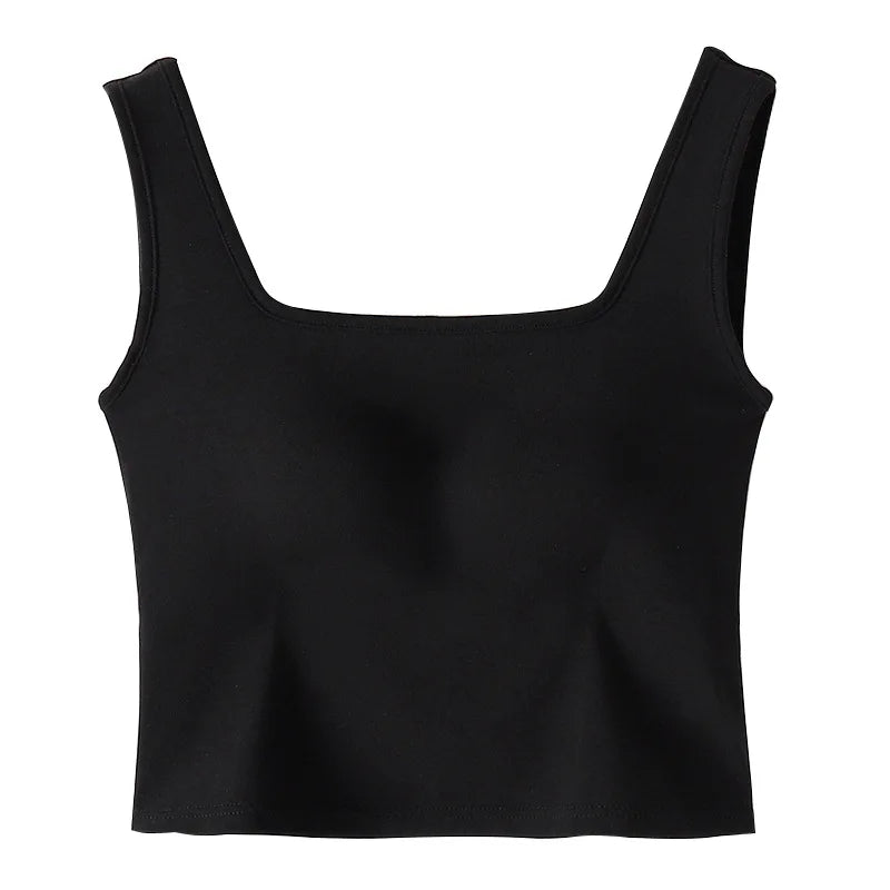 Square Neck Beautiful Back Sling Small Vest Chest Pad Underwear Women's One Piece Pajamas Top Modal Cotton Sleepwear Shirt