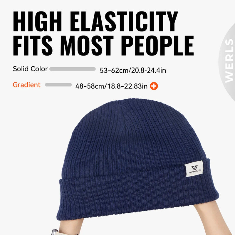 WRELS Winter Beanie Hat for Men Women Warm Knitted Fashion Soft Windproof Watch Cap Skiing Outdoor Sports Thermal Warm Skull Cap