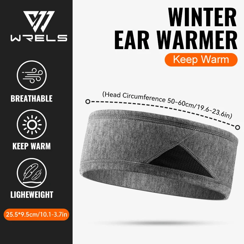 WRELS Fleece Earmuffs Running Headband Winter Ear Covers Moisture Wicking Ski Sport Headband Windproof Ear Warmers Headband