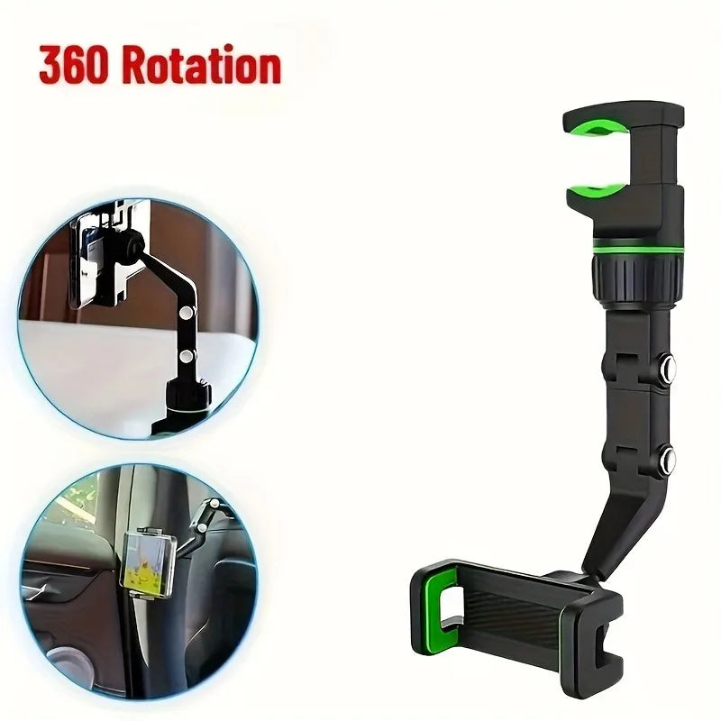 1pc 360° Rotating Mobile Phone Car Stand - Adjustable Height, Compact Design, Sturdy Base,  Air Vent Mount.Phone holder