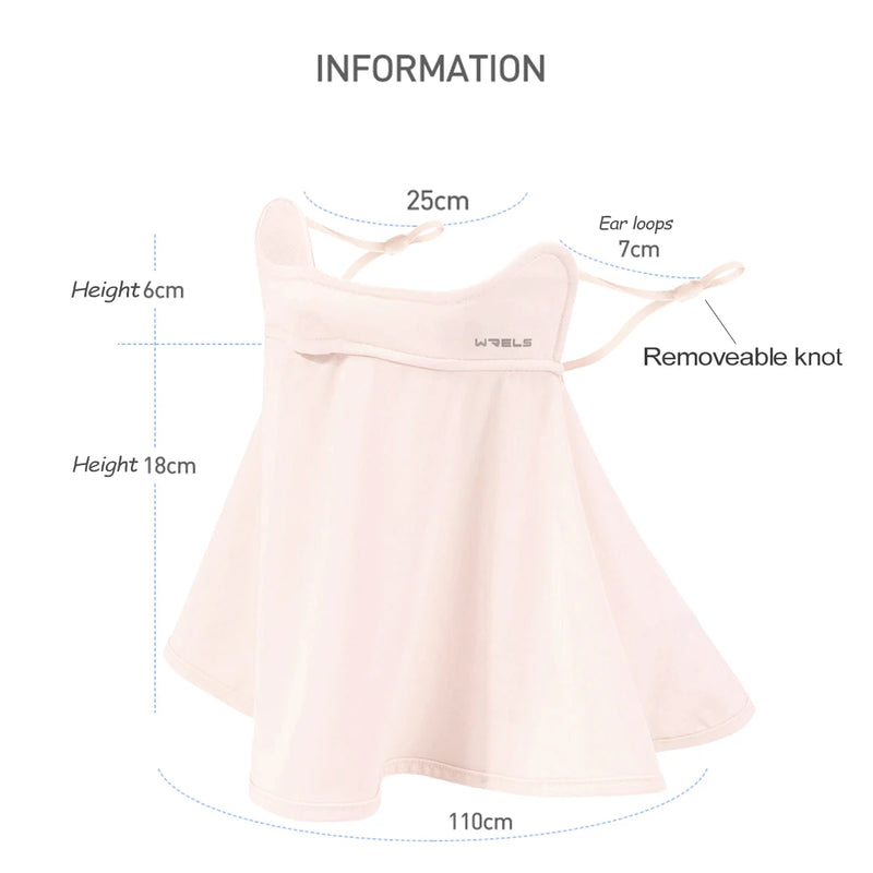 WRELS Face Cover Ice Silk Sunscreen Mask Summer Anti-UV Breathable Cycling Scarf Sun Protection Hiking Neck Outdoor Activities