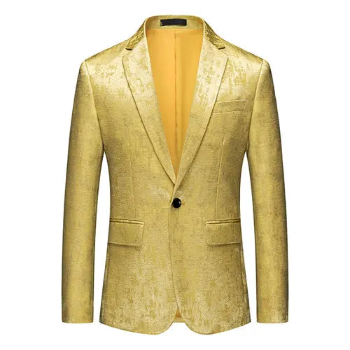 2026 New Men's Long Sleeve Printed Suit Jacket, Fashion Trim Dress Coat, Wedding Business Blazer Masculino Asian Size
